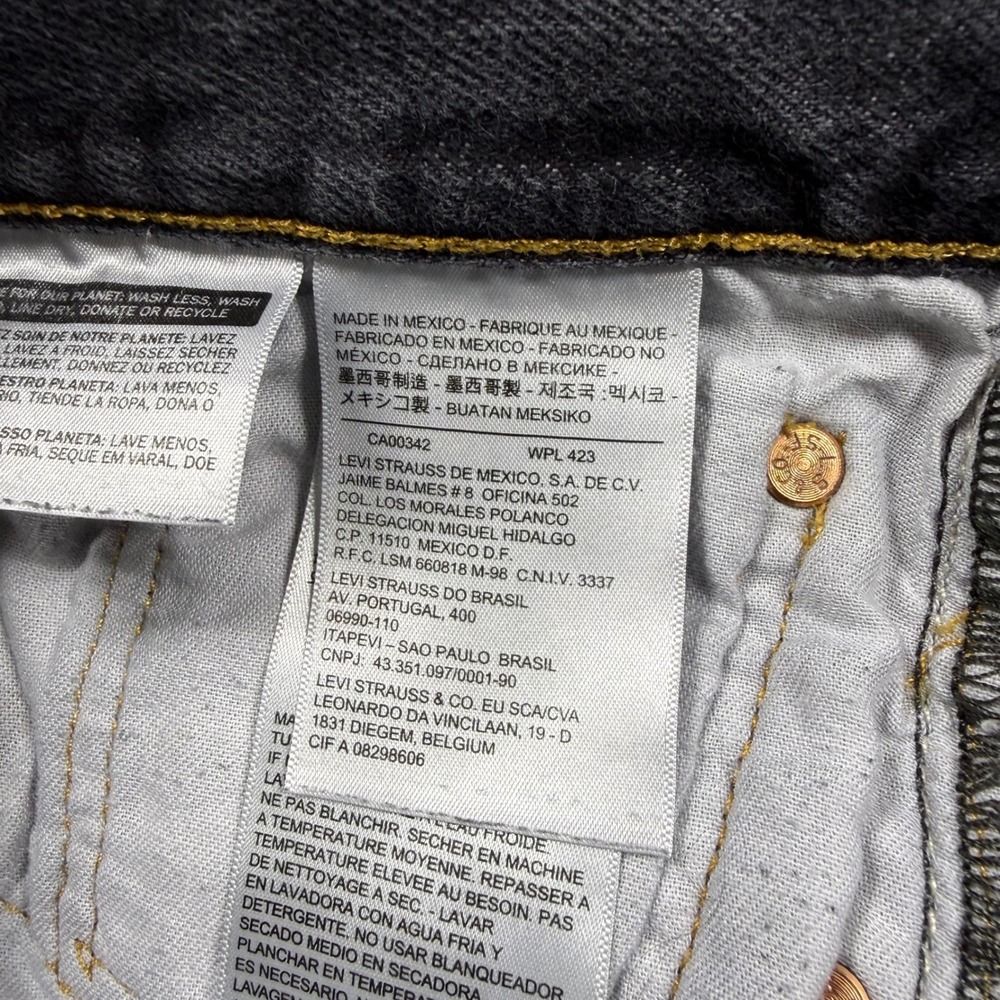 Levis 501 Original Fit Charcoal Gray Straight Leg Denim Jeans Mens 35x30 - Picture 11 of 11